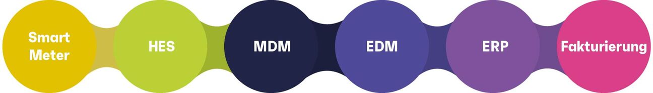 Smart Meter → HES → MDM → EDM → ERP → Fakturierung