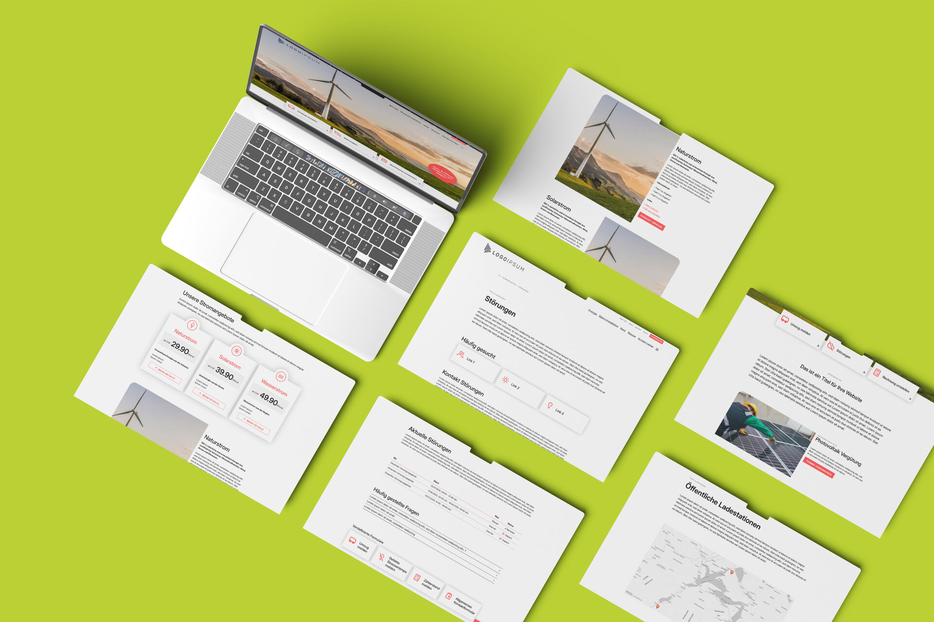 Webseiten für kleine und mittlere Energieversorger – Webdesign mit Störungstool, Naturstromtarifen und Online-Formularen